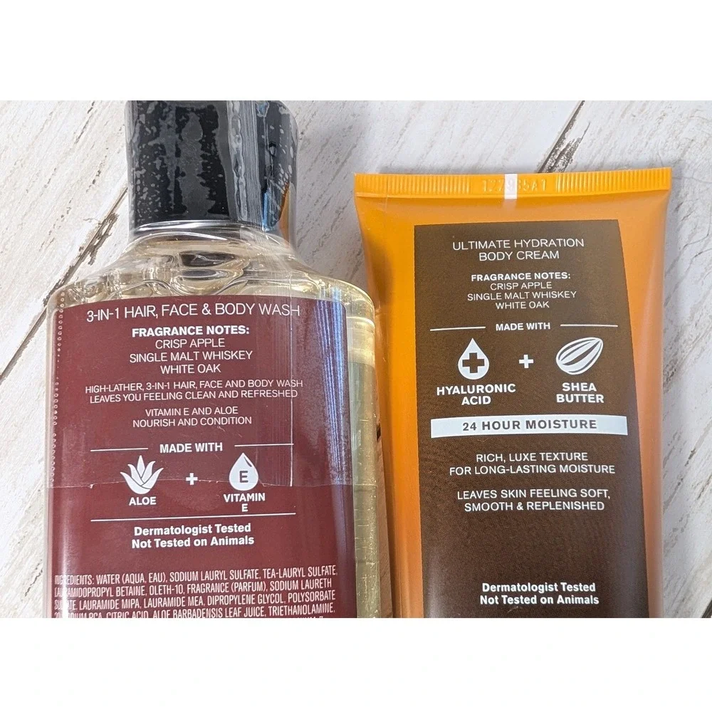 Bath & Body‎ Works Whiskey Reserve Mens Set NEW Body Wash & Cream 2pc Bundle